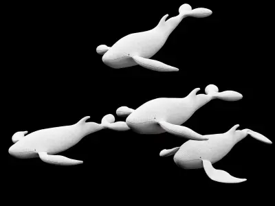 Whale soft toy 3D model