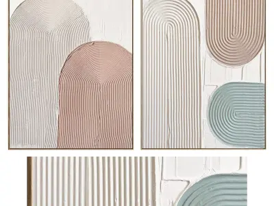 Plaster Two Photo Frame 479 Low-poly 3D model