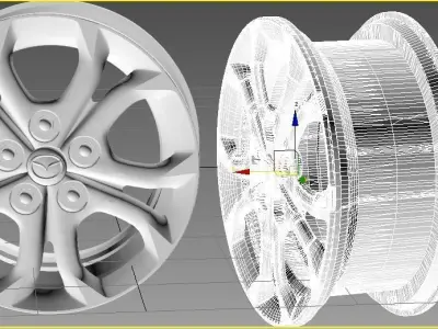 3D Rim  3D Steel Tire   3D print model