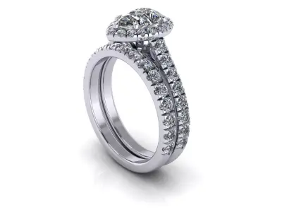Pear Wedding Ring Size  V2 3D print model