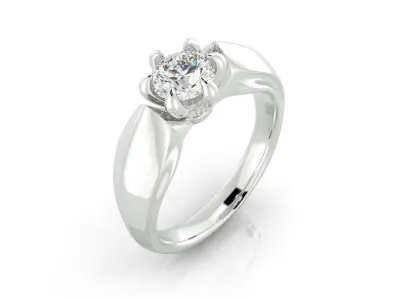 D-1531 solitaire diamond engagement ring 3D print model