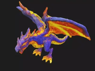 Emberax Fire Dragon 3D Model Low-poly 3D model