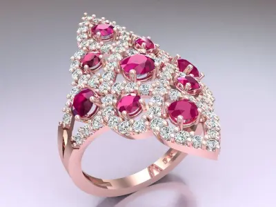 Diamond Ring - Womens Rings - N6509 3D print model