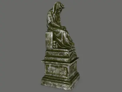 statue 1 gravestone Low-poly 3D model