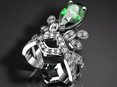 wedding diamond ring  3D print model