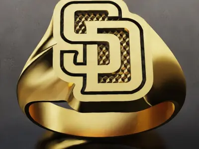 San Diego Padres Baseball Fans Rings 3D Print Models 3D print model