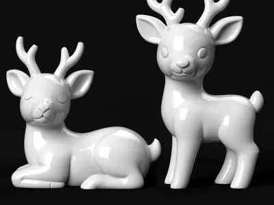 Deer Duo 3D print model