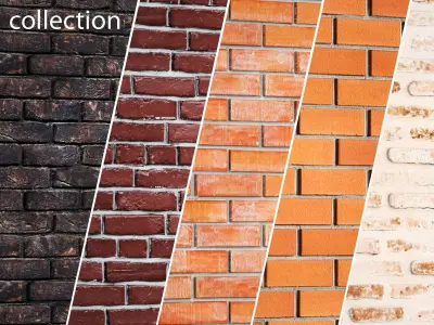 Bricks wall set 3D model