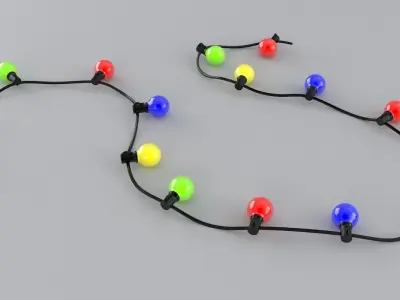 Large Bulb String Lights 3D model
