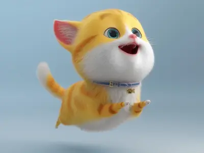 Cartoon Cat Rigged 3D model
