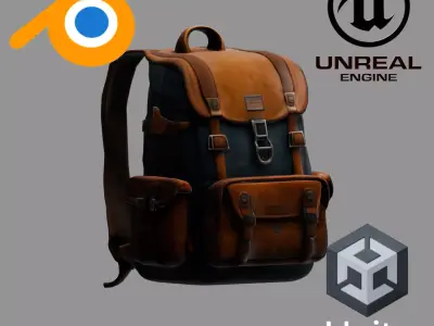 Stylized Backpack BP18 Low-poly 3D model