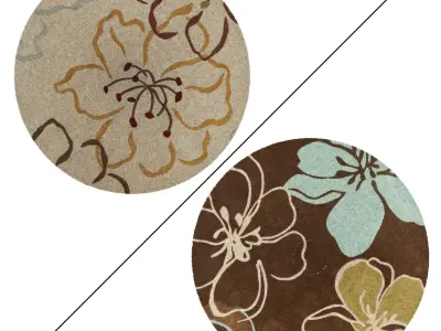 Round Rug Set 214 3D model