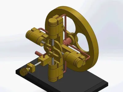 THE PLUS FOUR STEAM ENGINE Free 3D model