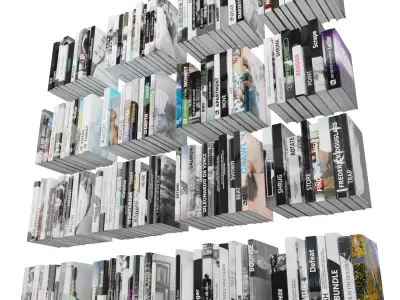 Books 150 pieces 4-8-2 Low-poly 3D model