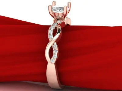 Luxury engagement ring 3D print model 5