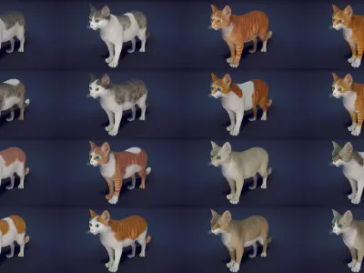 Cat Animset Pro Low-poly 3D model