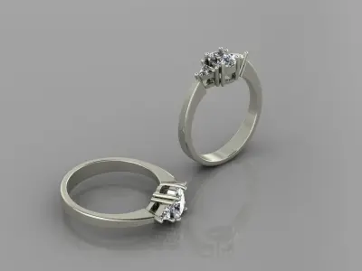  Solitaire ring 3D print model