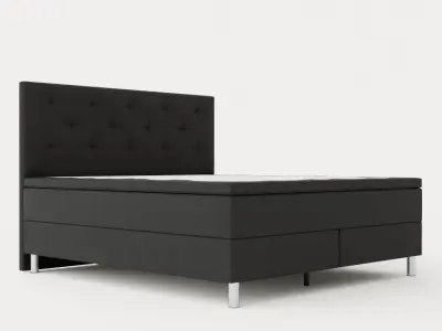 Diplomat Complete Bed Package 180x200 Dark Gray Low-poly 3D model