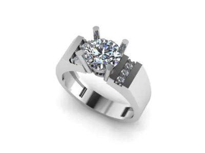 Moissanite Diamonds Ring For Men 3D print model