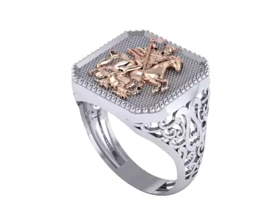 Man ring 3D printable for gold and silver 3D print model