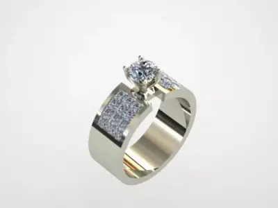 Women ring invisible setting 3D print model