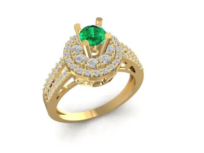 Luxury Halo Twist Engagement Ring 3D Model for Women 1723 3D print model