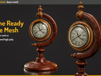 Realistic Desk Clock 3D Model Low-poly 3D model