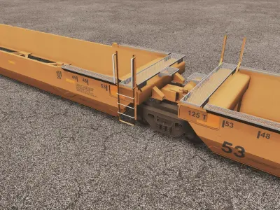 Gunderson Maxi-IV Double Stack Well Cars Low-poly 3D model