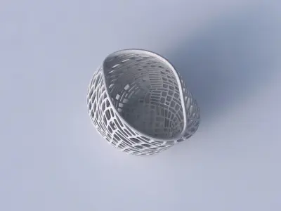 Bowl compressed and twisted with lattice tiles 3D print model
