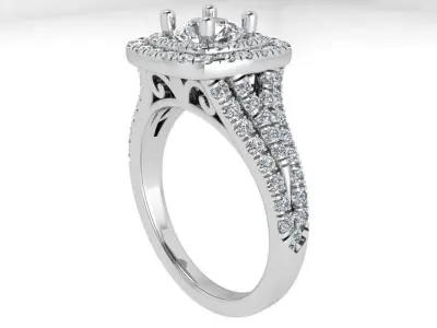 Square Halo Ring 3719 3D print model