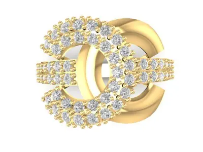 Luxury Twisted Diamond Halo Ring for Women  1724 3D print model