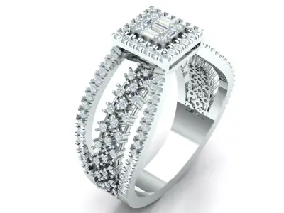 Bridal Ring Diamond 3d model print 3D model