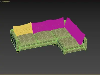 Sofa Zara Corner unit medium  left hand facing extra deep 3D model