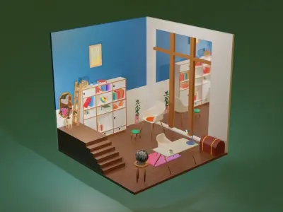 STUDY ROOM 3D model purchase