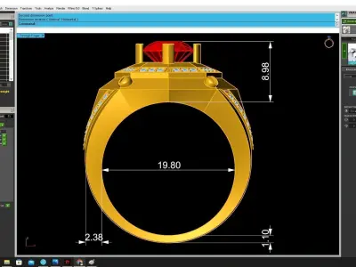 Luxury Geometric Gemstone Ring for Men  3413 3D print model