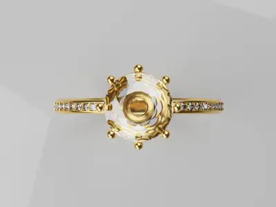 Crown Diamond Ring 3D model