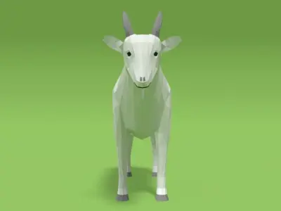 Low Poly Cartoon Goat Low-poly 3D model