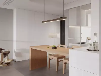 Modern  dining room interior scenes  3D model
