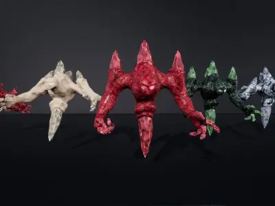 Crystal elemental low-poly game engine ready 3D model Low-poly 3D model