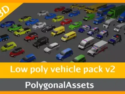 Low poly vehicle pack  Low-poly 3D model