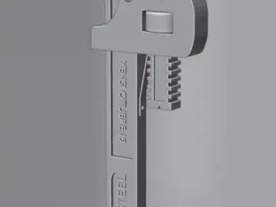 adjustable wrench or spanner Low-poly 3D model