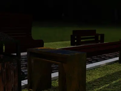 6 items for decorating a park or a backyard Free low-poly 3D model