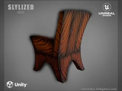 Stylized Chair Free low-poly 3D model