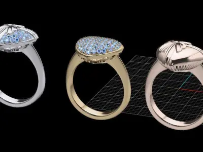 JEWELRY HEART RING       o4 3D print model