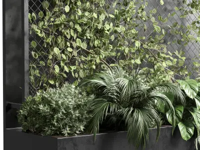 Ivy on Fence fitowall  vertical garden box 01 3D model