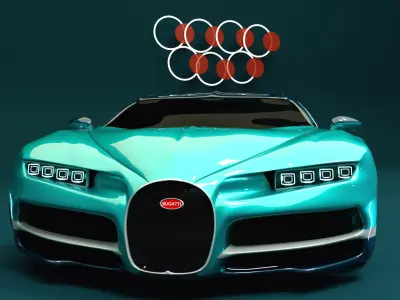 Bugatti Chiron Low-poly 3D model
