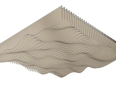 Parametric Ceiling Wave Contour Design with Hangers 3D model
