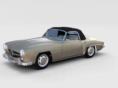 Mercedes 190SL with interior Pack 3D model