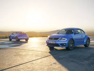 Beetle german car unbranded 3D model