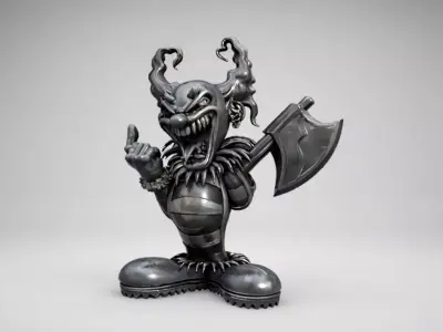 Evil Clown Character 3D Model for Jewelry Pendant Design 3D print model